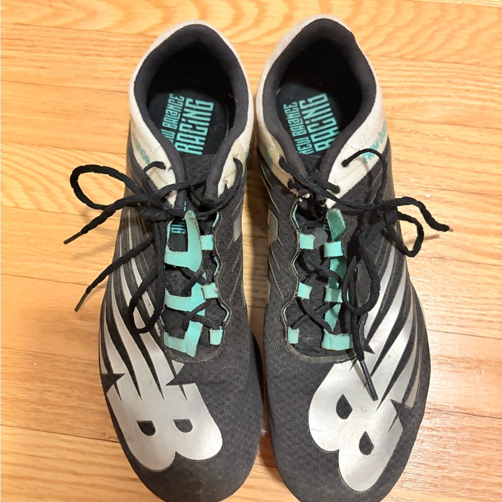 New Balance Black and Silver Spikes